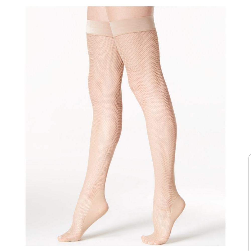 DKNY Women's Fishnet Thigh Highs - Picture 3 of 3